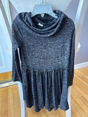 Old Navy Girls Charcoal Gray Knit Peplum Dress
